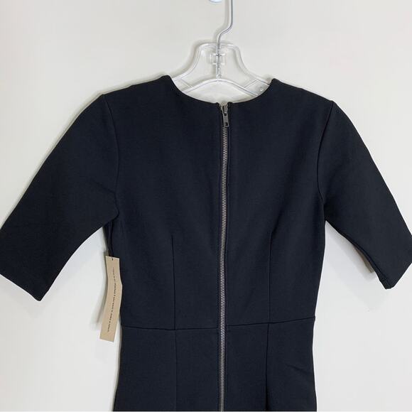 NEW Reformation Evita Midi Dress (Sz 0) Cut-Out Stretch Ponte Black - Picture 8 of 13